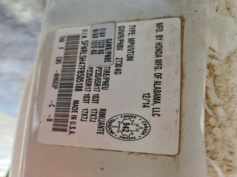 41812816 :رقم المزاد ، 5FNRL5H47FB505188 vin ، 2015 Honda Odyssey مزاد بيع