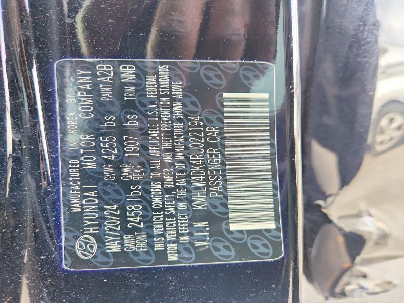 46622036 :رقم المزاد ، KMHLW4DK4RU022194 vin ، 2024 Hyundai Elantra N مزاد بيع
