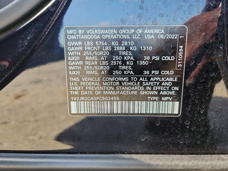 Продажа на аукционе авто 2023 Volkswagen Atlas, vin: 1V2JR2CA5PC502455, номер лота: 79636475