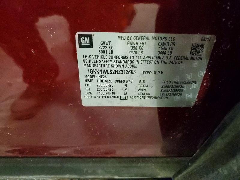2017 Gmc Acadia მანქანა იყიდება აუქციონზე, vin: 1GKKNWLS2HZ312603, აუქციონის ნომერი: 47990586