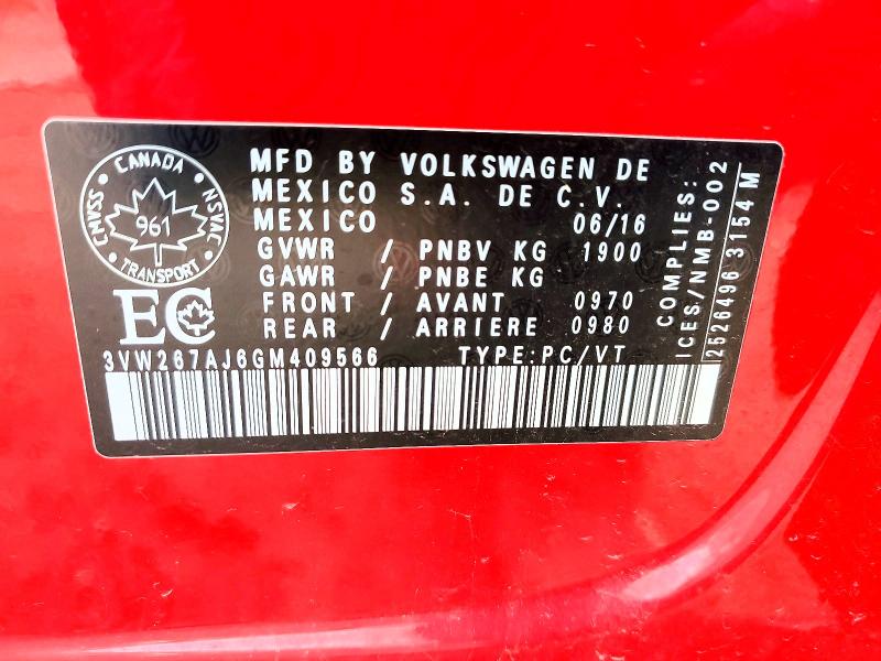 Aukcja sprzedaży 2016 Volkswagen Jetta, vin: 3VW267AJ6GM409566, numer aukcji: 47012996