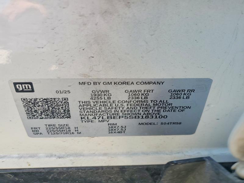 47072446 :رقم المزاد ، KL47LBEP5SB183100 vin ، 2025 Buick Envista مزاد بيع