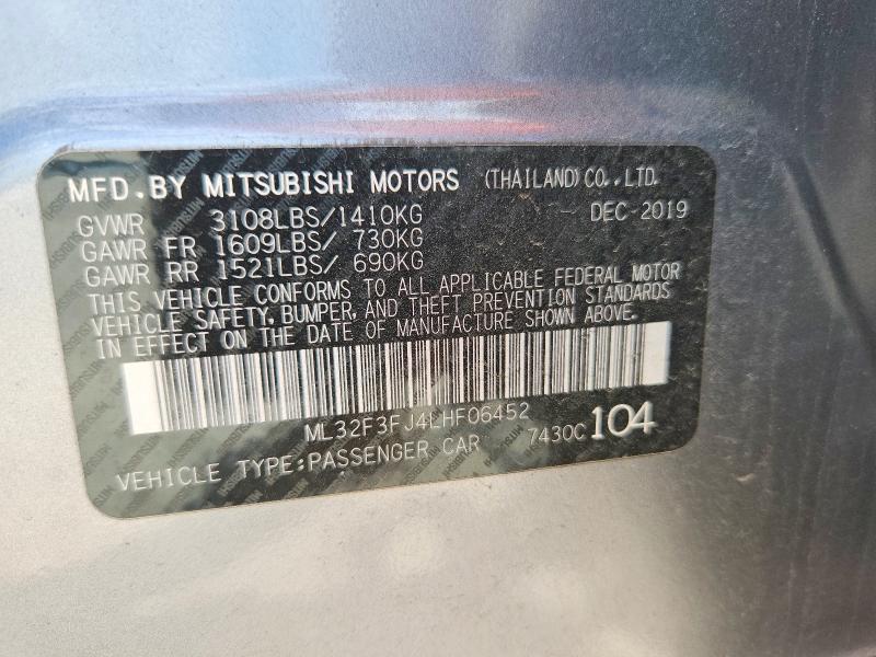 Продаж на аукціоні авто 2020 Mitsubishi Mirage, vin: ML32F3FJ4LHF06452, номер лоту: 79732635