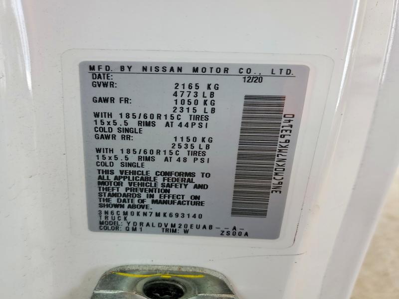 2021 Nissan Nv200 მანქანა იყიდება აუქციონზე, vin: 3N6CM0KN7MK693140, აუქციონის ნომერი: 41587196