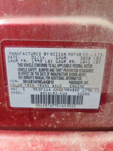 Aukcja sprzedaży 2014 Nissan Sentra, vin: 3N1AB7AP9EL643012, numer aukcji: 46363596