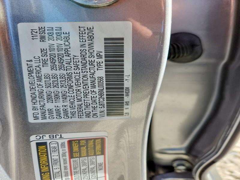 Aukcja sprzedaży 2022 Acura Rdx, vin: 5J8TC2H86NL000568, numer aukcji: 47209656
