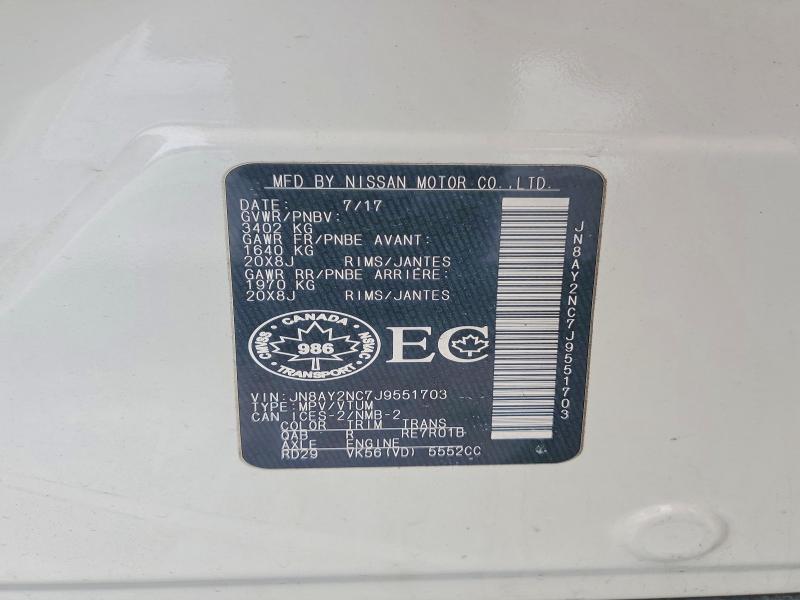 Aukcja sprzedaży 2018 Nissan Armada, vin: JN8AY2NC7J9551703, numer aukcji: 41690986
