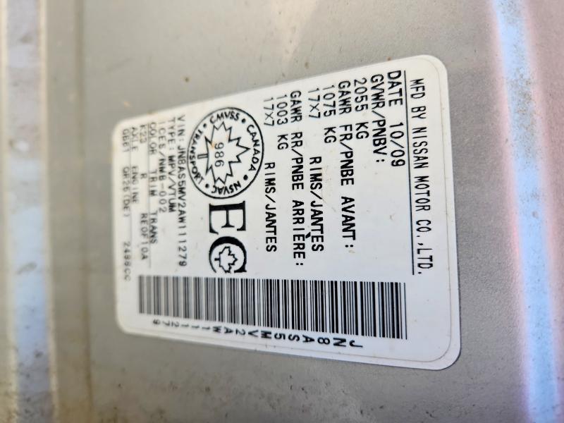 Auction sale of the 2010 Nissan Rogue, vin: JN8AS5MV2AW111279, lot number: 47927766