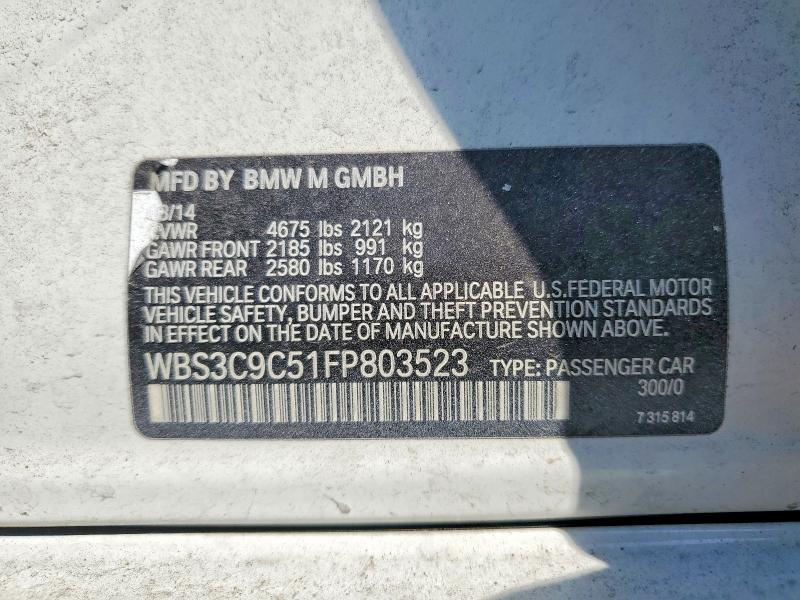 Aukcja sprzedaży 2015 Bmw M3, vin: WBS3C9C51FP803523, numer aukcji: 81954295