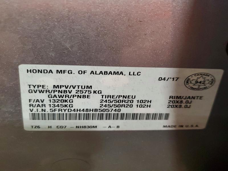Aukcja sprzedaży 2017 Acura Mdx, vin: 5FRYD4H48HB505740, numer aukcji: 47035316