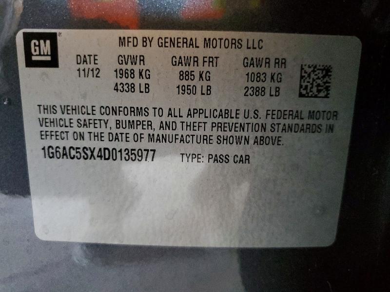 41652876 :رقم المزاد ، 1G6AC5SX4D0135977 vin ، 2013 Cadillac Ats مزاد بيع
