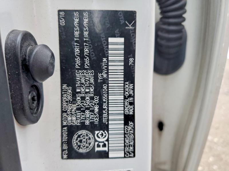 Aukcja sprzedaży 2018 Toyota 4 Runner Sr5, vin: JTEBU5JRXJ5561040, numer aukcji: 79018615