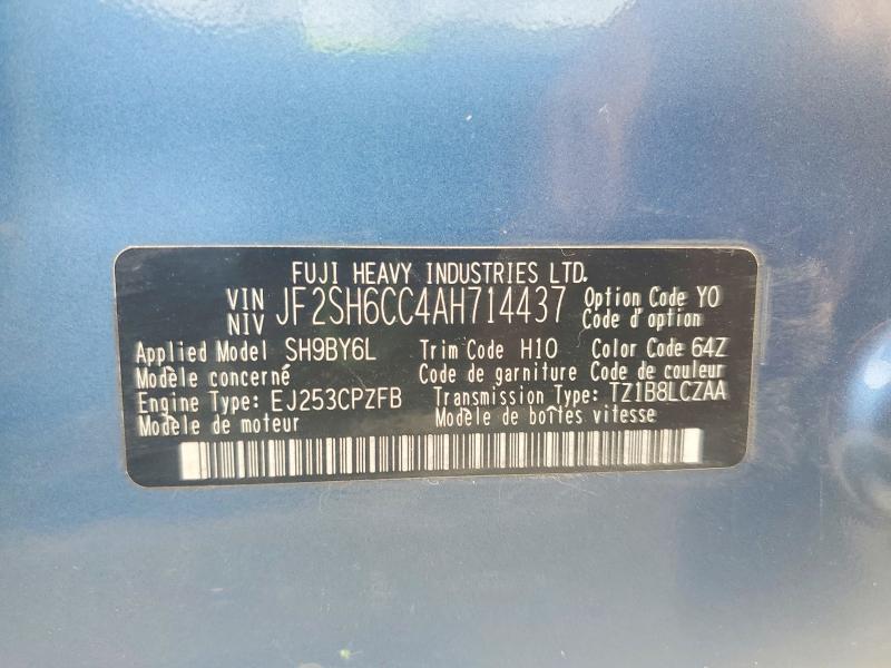 Aukcja sprzedaży 2010 Subaru Forester, vin: JF2SH6CC4AH714437, numer aukcji: 45581136