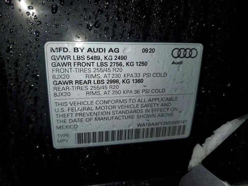Auction sale of the 2021 Audi Q5, vin: WA1BAAFY2M2005147, lot number: 46015176