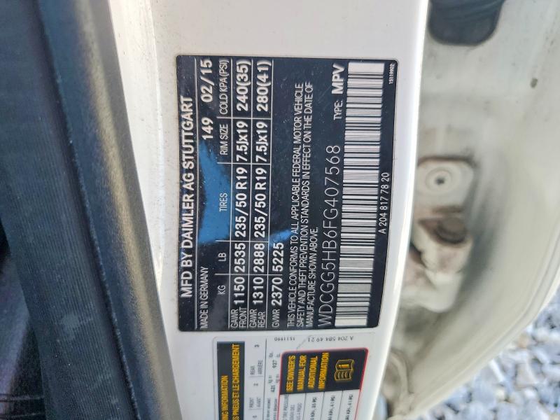 Продаж на аукціоні авто 2015 Mercedes-benz Glk, vin: WDCGG5HB6FG407568, номер лоту: 45822486