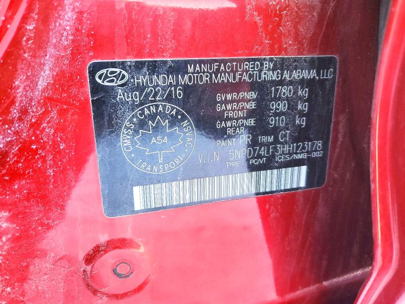 Aukcja sprzedaży 2017 Hyundai Elantra, vin: 5NPD74LF3HH123178, numer aukcji: 46713706
