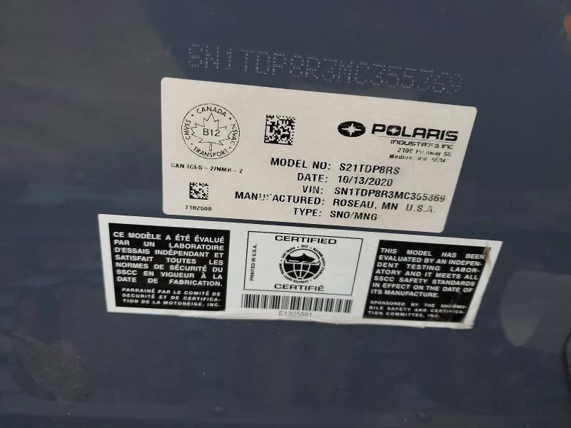 Продажа на аукционе авто 2021 Pola Polaris Rz, vin: SN1TDP8R3MC355369, номер лота: 79787415