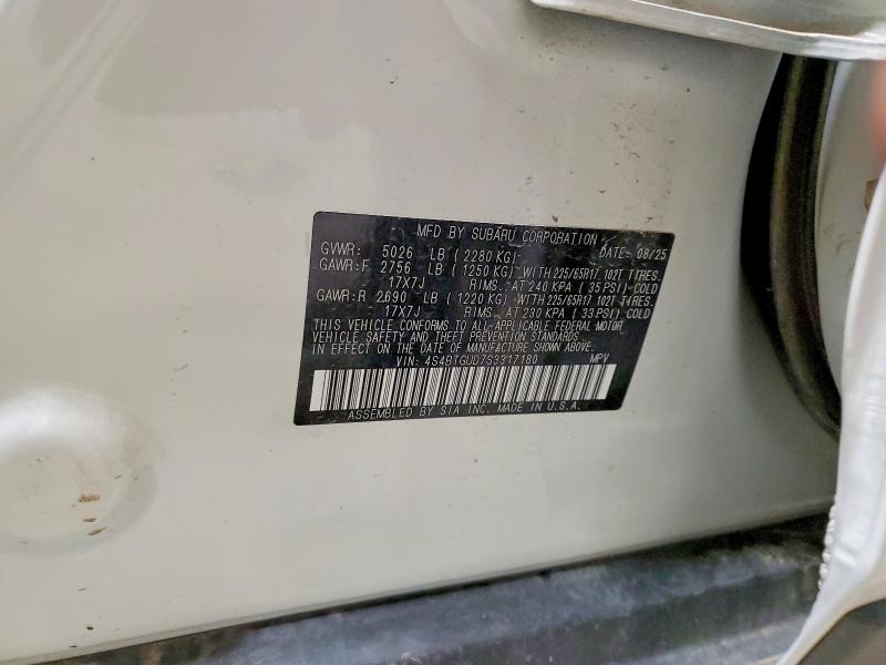 Aukcja sprzedaży 2025 Subaru Outback, vin: 4S4BTGUD7S3317180, numer aukcji: 46320906