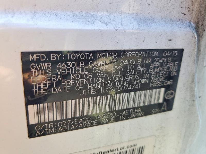 Продажа на аукционе авто 2015 Lexus Is 250, vin: JTHBF1D2XF5074741, номер лота: 46094166
