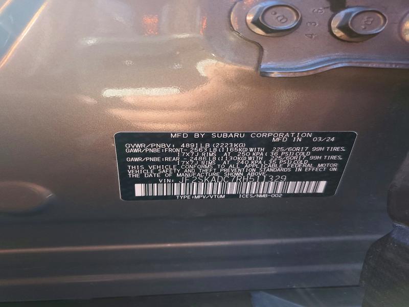 Aukcja sprzedaży 2024 Subaru Forester, vin: JF2SKADC7RH511329, numer aukcji: 46014536