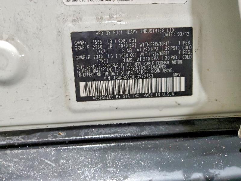 Продажа на аукционе авто 2012 Subaru Outback, vin: 4S4BRCCC0C3272763, номер лота: 79893555