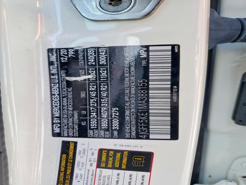Продажа на аукционе авто 2021 Mercedes-benz Gls, vin: 4JGFF5KE1MA388155, номер лота: 45726846