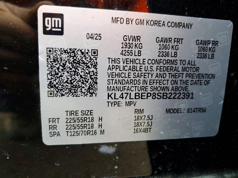 79187225 :رقم المزاد ، KL47LBEP8SB222391 vin ، 2025 Buick Envista مزاد بيع