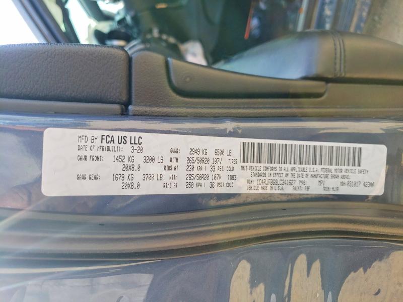 46904996 :رقم المزاد ، 1C4RJFBG9LC341627 vin ، 2020 Jeep Grand Cherokee مزاد بيع