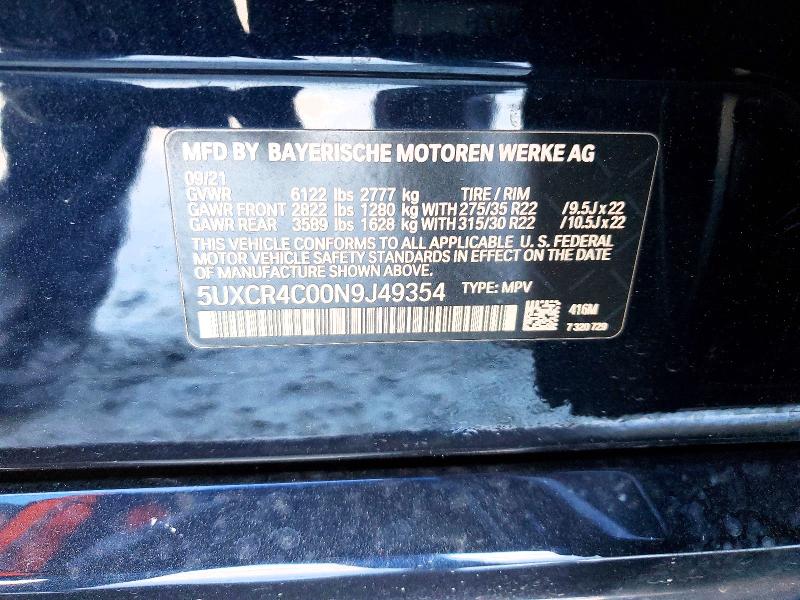 Aukcja sprzedaży 2022 Bmw X5, vin: 5UXCR4C00N9J49354, numer aukcji: 46168996