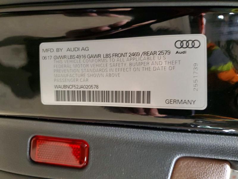 Aukcja sprzedaży 2018 Audi A5, vin: WAUBNCF52JA020578, numer aukcji: 96945955