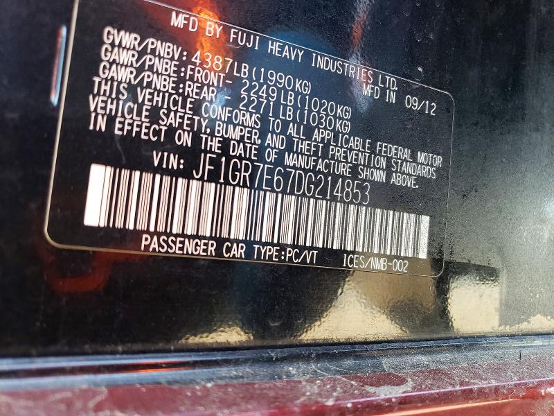 Продаж на аукціоні авто 2013 Subaru Impreza, vin: JF1GR7E67DG214853, номер лоту: 47716416