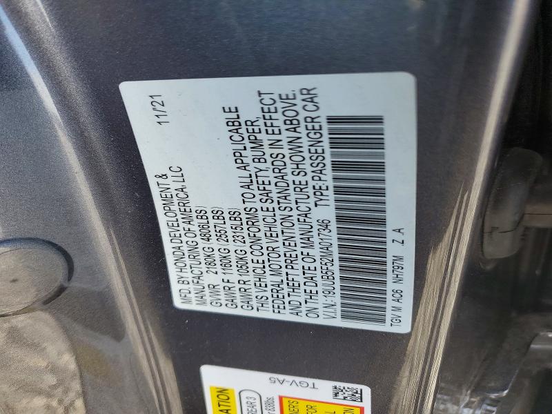 47470256 :رقم المزاد ، 19UUB5F52MA017346 vin ، 2021 Acura Tlx مزاد بيع