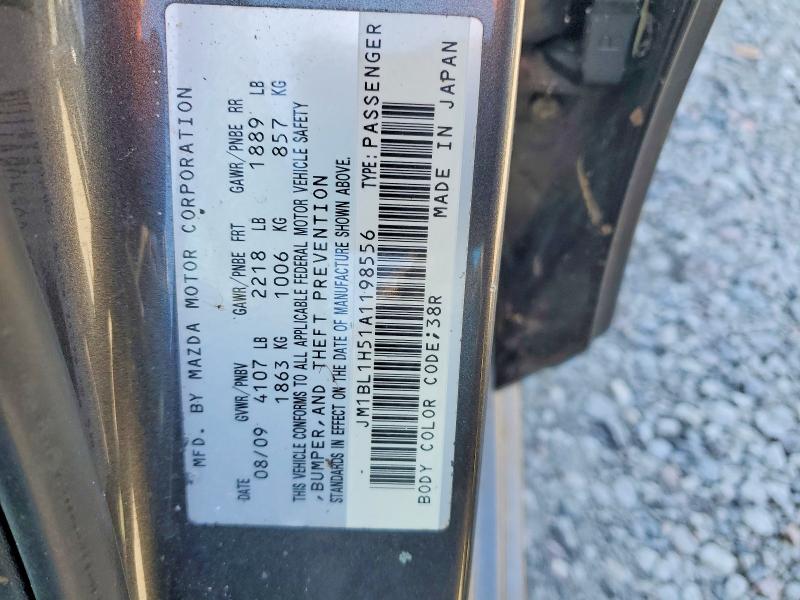 Продаж на аукціоні авто 2010 Mazda 3, vin: JM1BL1H51A1198556, номер лоту: 45540926