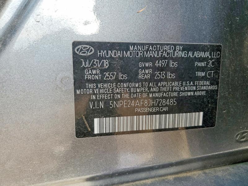 Продажа на аукционе авто 2018 Hyundai Sonata, vin: 5NPE24AF8JH728485, номер лота: 46562656