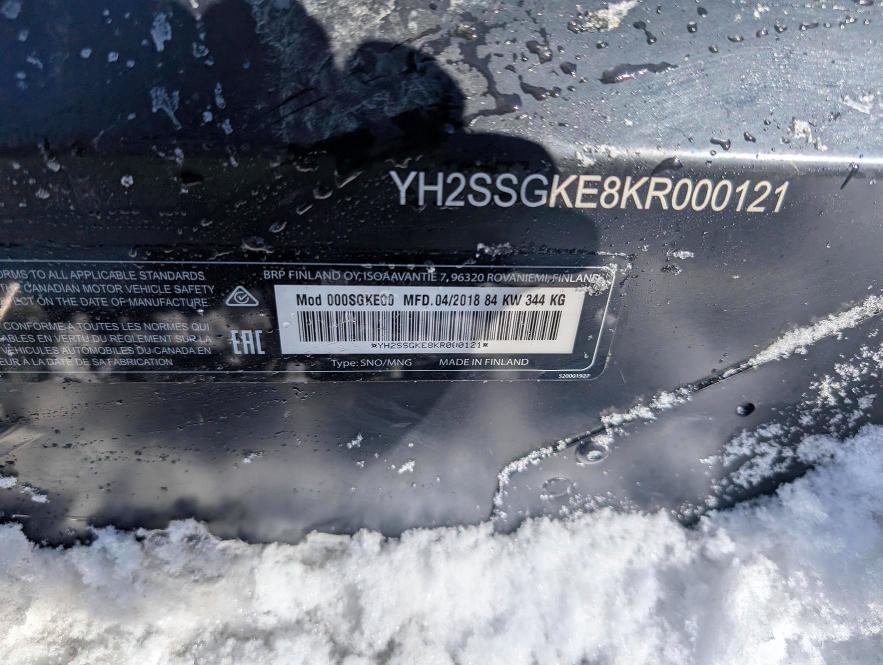 Aukcja sprzedaży 2019 Skidoo Expedition, vin: YH2SSGKE8KR000121, numer aukcji: 74203755