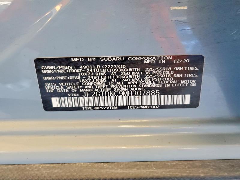 Aukcja sprzedaży 2021 Subaru Crosstrek, vin: JF2GTDNC9MH307885, numer aukcji: 47051496