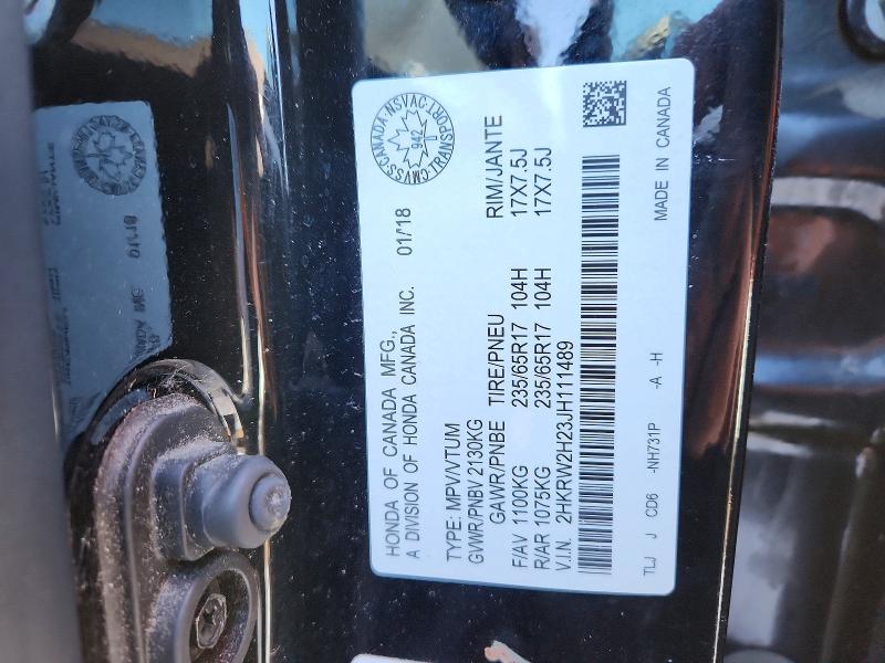 2018 Honda Cr-v მანქანა იყიდება აუქციონზე, vin: 2HKRW2H23JH111489, აუქციონის ნომერი: 77198245