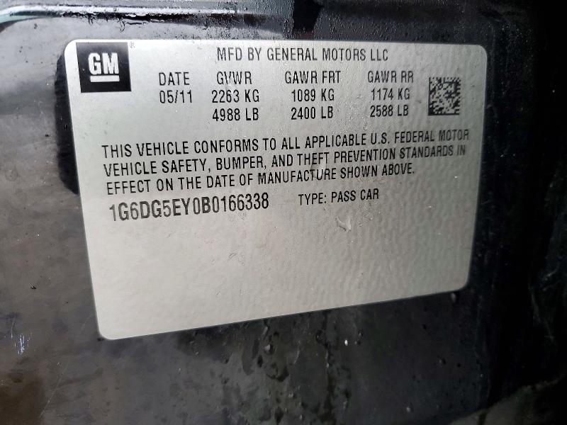 41727186 :رقم المزاد ، 1G6DG5EY0B0166338 vin ، 2011 Cadillac Cts مزاد بيع