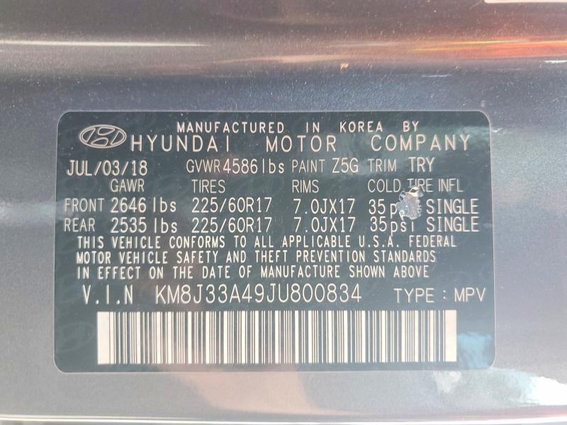 Продажа на аукционе авто 2018 Hyundai Tucson, vin: KM8J33A49JU800834, номер лота: 47748976