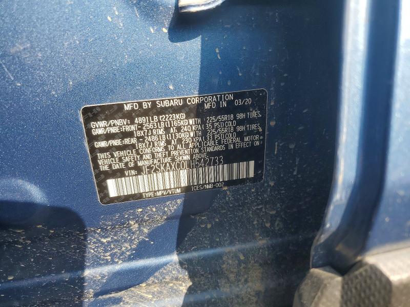 Aukcja sprzedaży 2020 Subaru Forester, vin: JF2SKAXC0LH542733, numer aukcji: 46917676