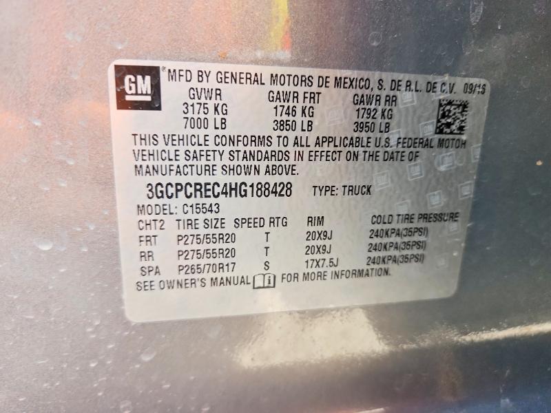 Продажа на аукционе авто 2017 Chevrolet Silverado, vin: 3GCPCREC4HG188428, номер лота: 46356836