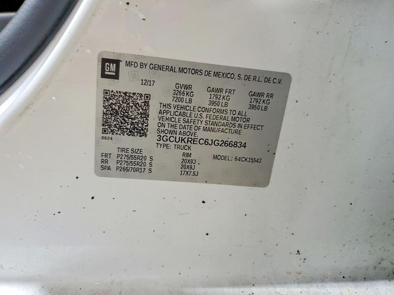 Продажа на аукционе авто 2018 Chevrolet Silverado, vin: 3GCUKREC6JG266834, номер лота: 79528215