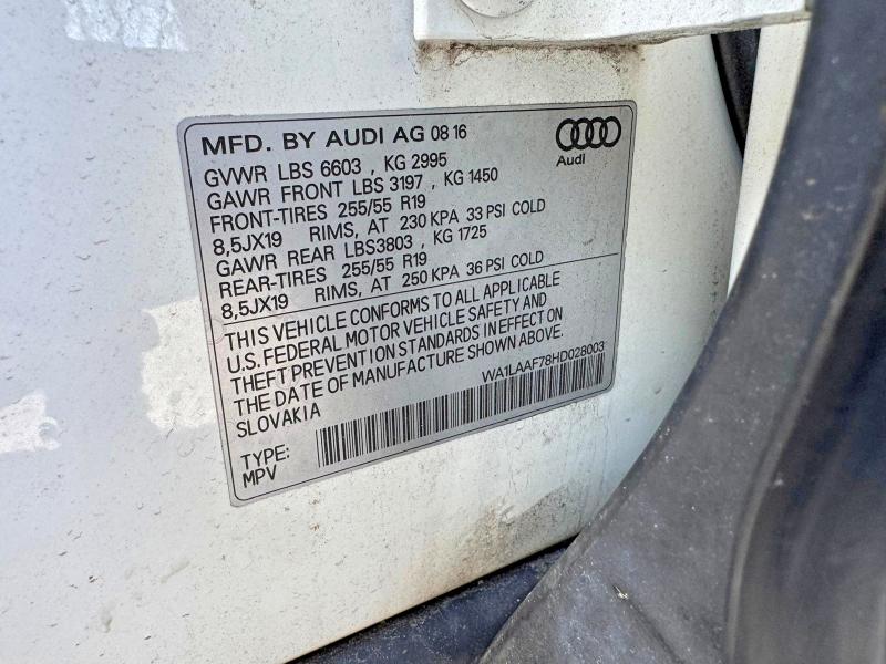 Продаж на аукціоні авто 2017 Audi Q7, vin: WA1LAAF78HD028003, номер лоту: 47843656