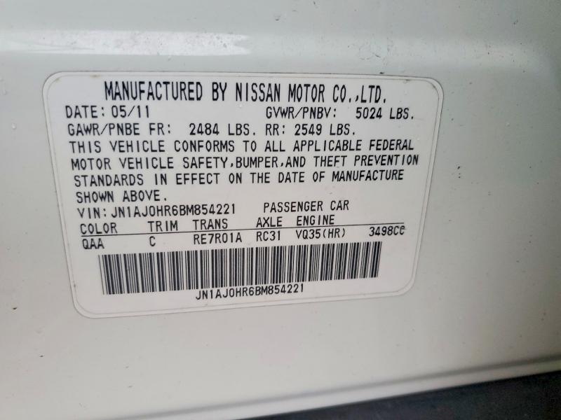 Auction sale of the 2011 Infiniti Ex35, vin: JN1AJ0HR6BM854221, lot number: 45949586