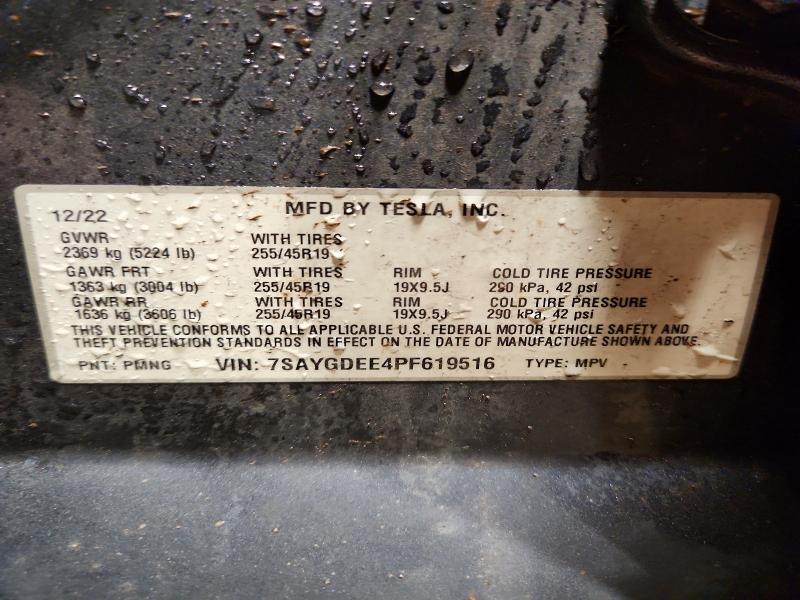 45949656 :رقم المزاد ، 7SAYGDEE4PF619516 vin ، 2023 Tesla Model Y مزاد بيع