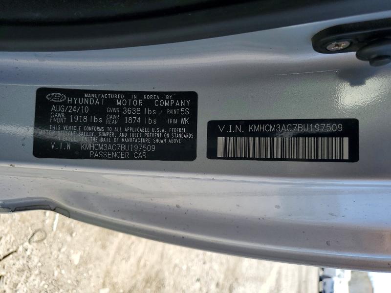 46441276 :رقم المزاد ، KMHCM3AC7BU197509 vin ، 2011 Hyundai Accent مزاد بيع