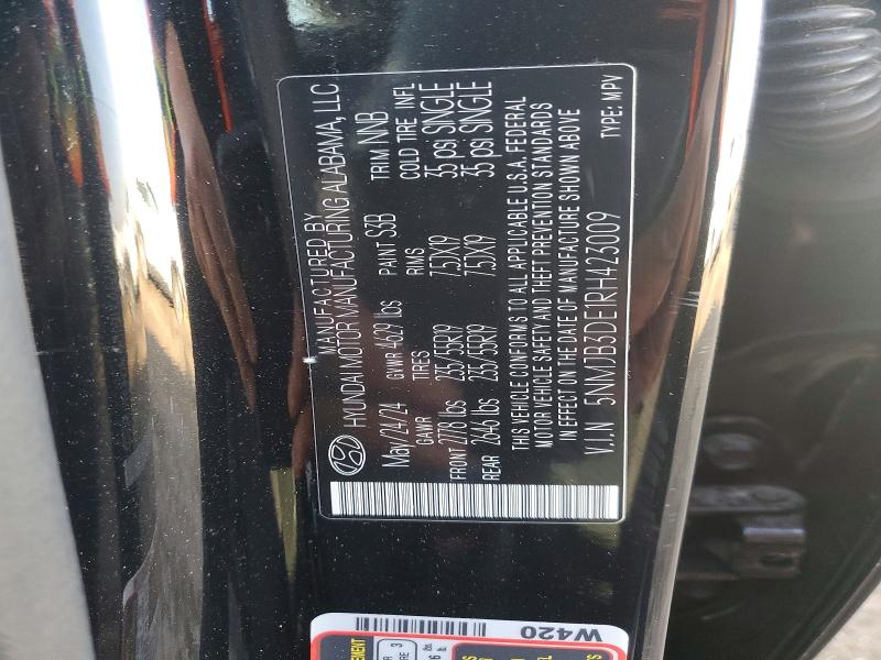 47666906 :رقم المزاد ، 5NMJB3DE1RH423009 vin ، 2024 Hyundai Tucson مزاد بيع