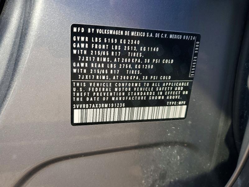 Продаж на аукціоні авто 2024 Volkswagen Tiguan, vin: 3VVRB7AX3RM191236, номер лоту: 46989626