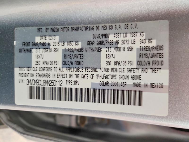 Aukcja sprzedaży 2021 Mazda Cx-30, vin: 3MVDMBCL8MM250112, numer aukcji: 41774066