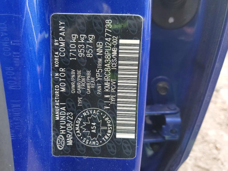 41722046 :رقم المزاد ، KMHRC8A38PU247738 vin ، 2023 Hyundai Venue مزاد بيع